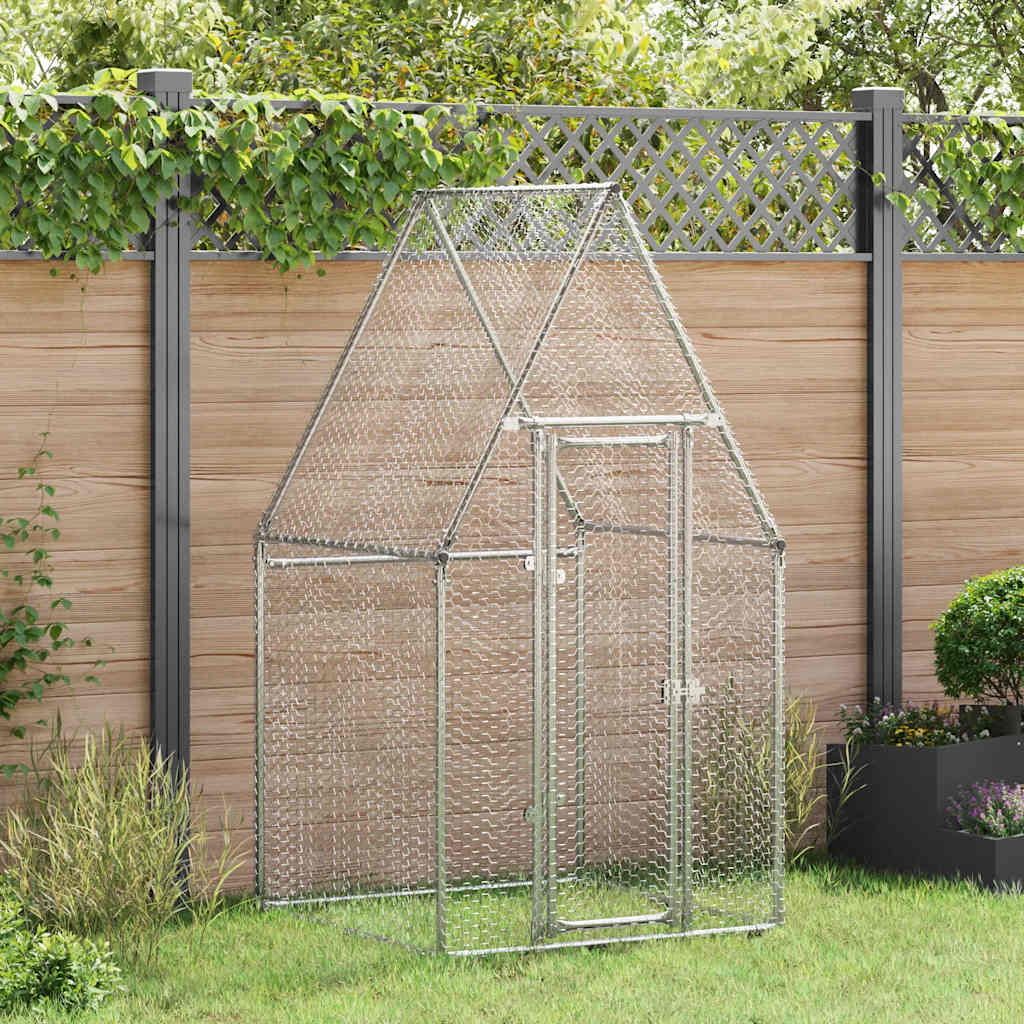 hønsehus 100x100x190 cm galvaniseret stål grå