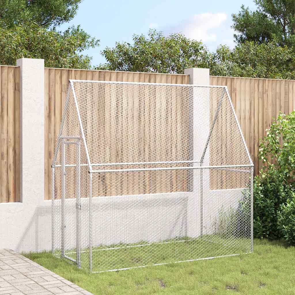 hønsehus 200x100x190 cm galvaniseret stål grå