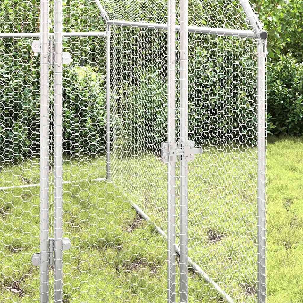 hønsehus 200x100x190 cm galvaniseret stål grå