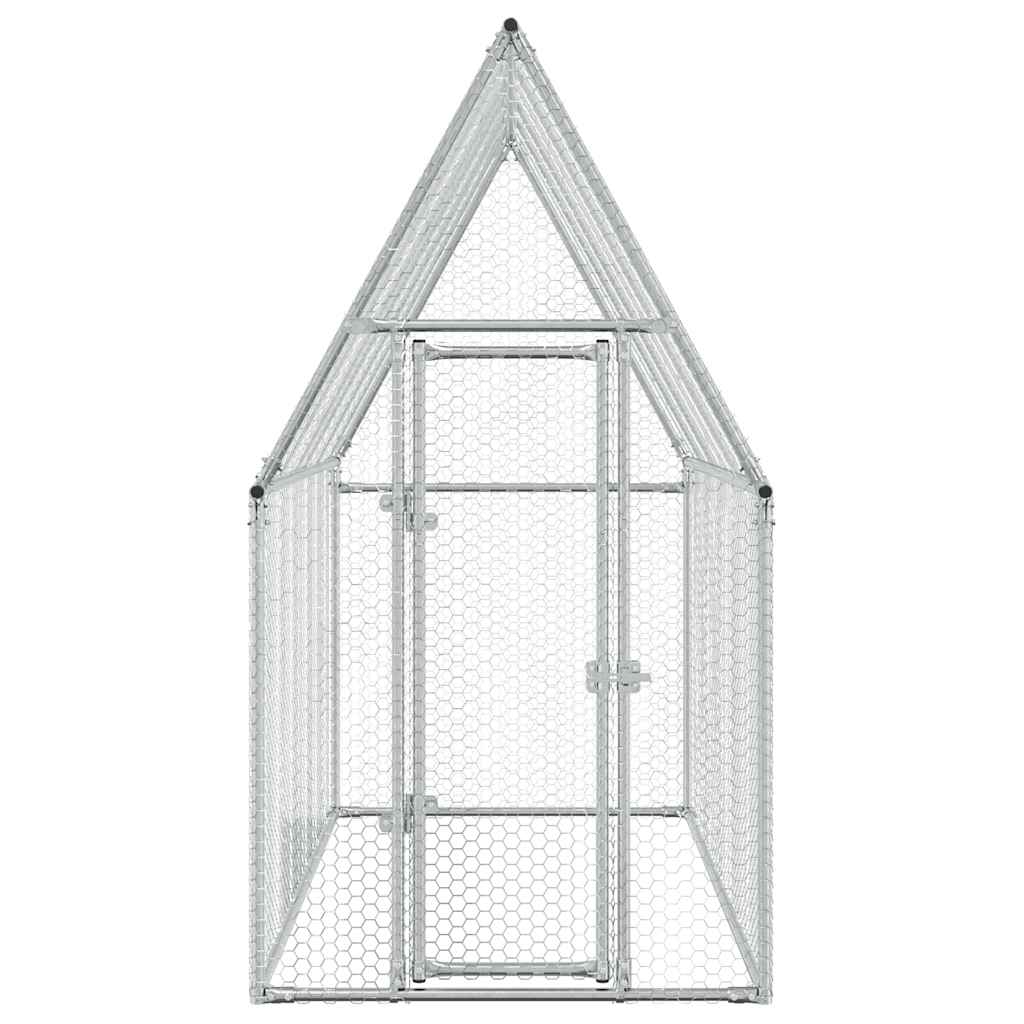 hønsehus 200x100x190 cm galvaniseret stål grå