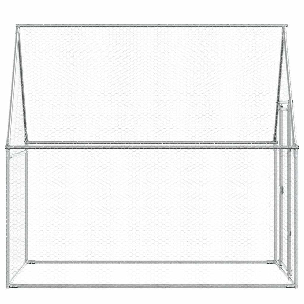 hønsehus 200x100x190 cm galvaniseret stål grå