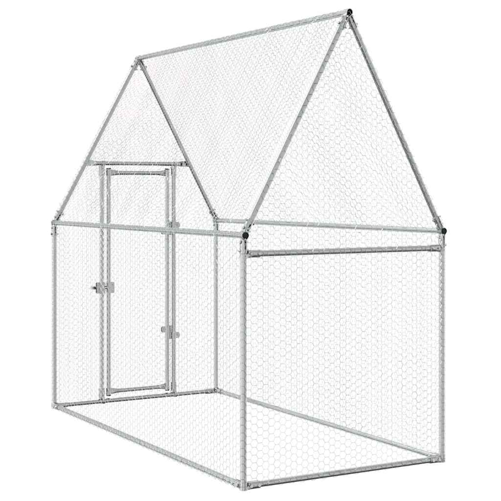 hønsehus 200x100x190 cm galvaniseret stål grå