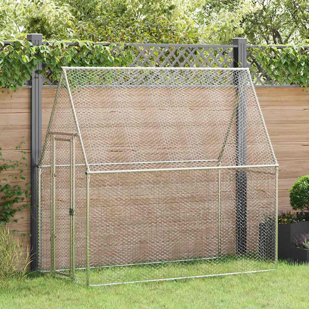 hønsehus 200x100x190 cm galvaniseret stål grå