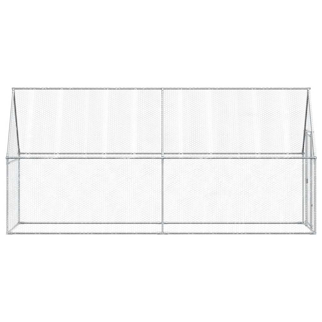 hønsehus 400x100x190 cm galvaniseret stål sølvfarvet