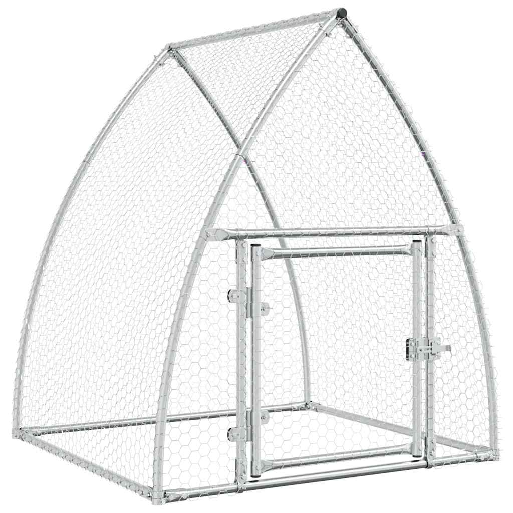 hønsehus 100x105x120 cm galvaniseret stål sølvfarvet