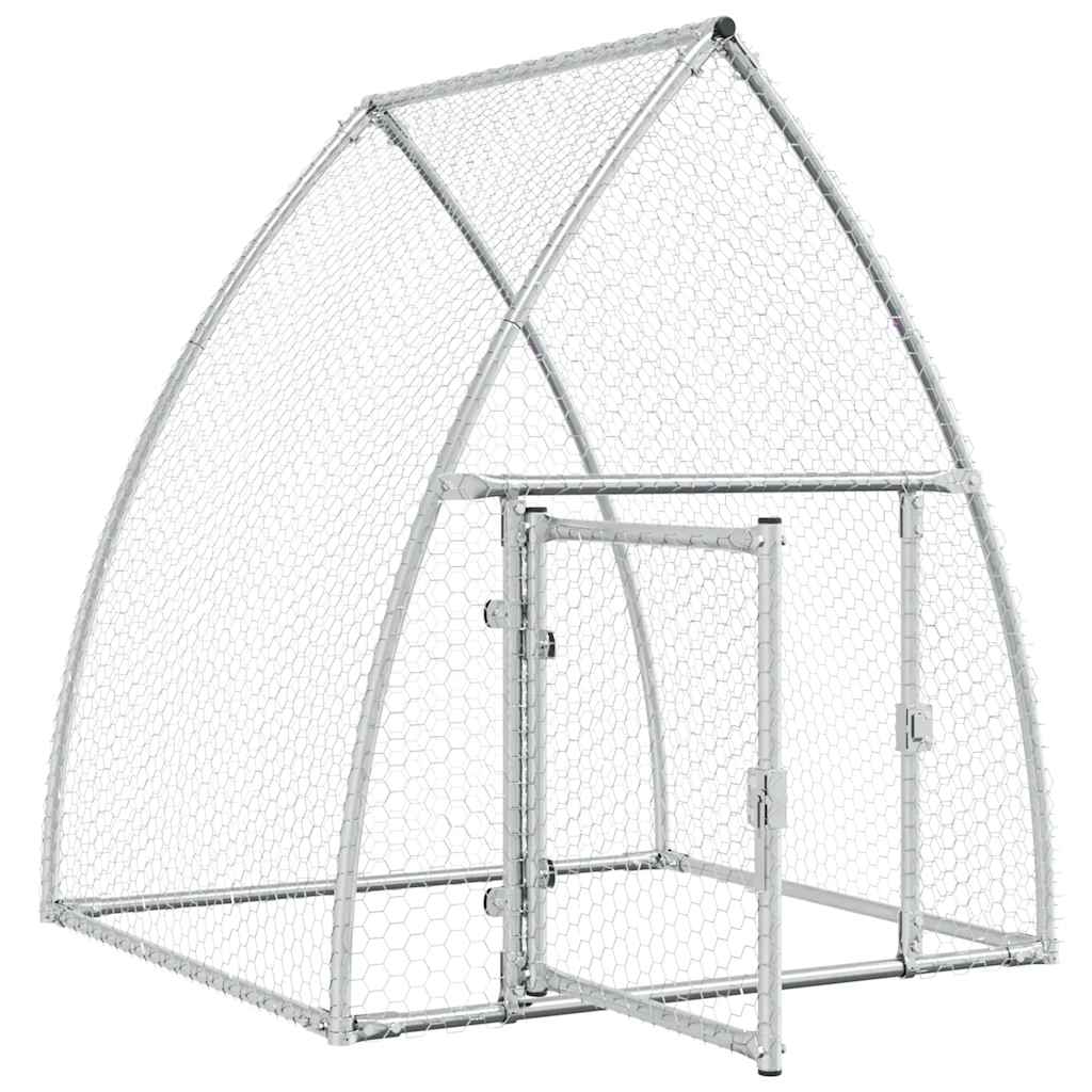 hønsehus 100x105x120 cm galvaniseret stål sølvfarvet