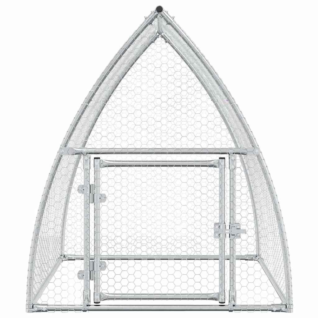 hønsehus 100x105x120 cm galvaniseret stål sølvfarvet