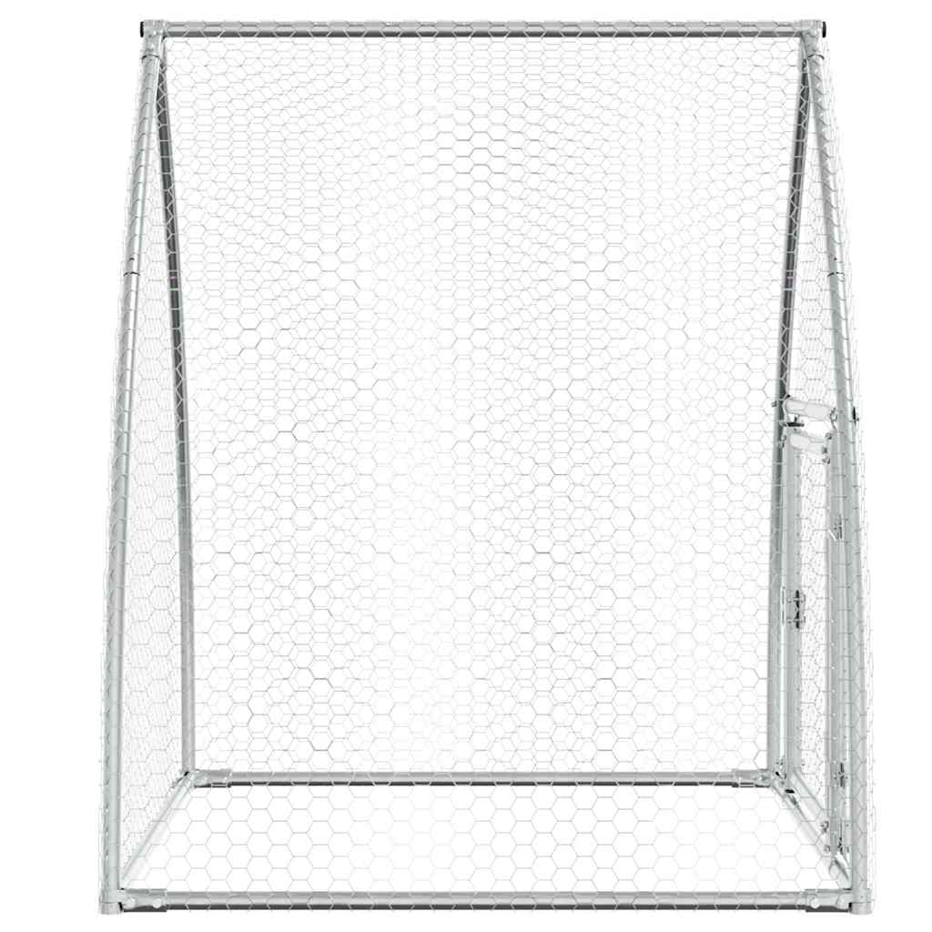 hønsehus 100x105x120 cm galvaniseret stål sølvfarvet