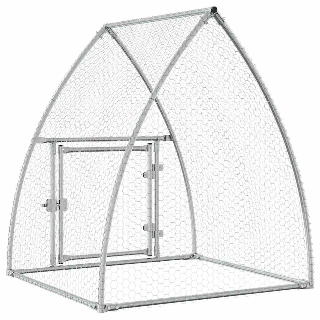 hønsehus 100x105x120 cm galvaniseret stål sølvfarvet