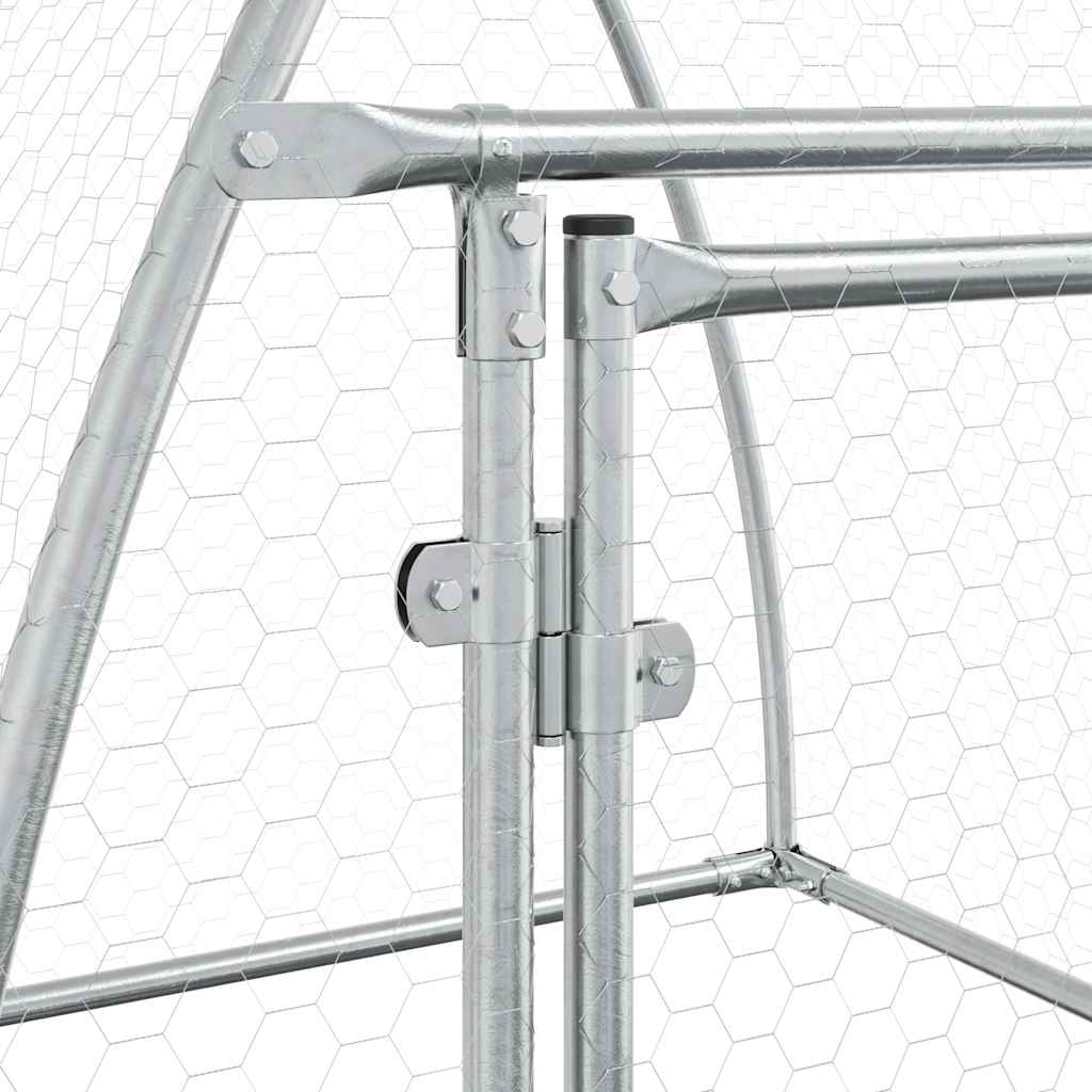 hønsehus 100x105x120 cm galvaniseret stål sølvfarvet