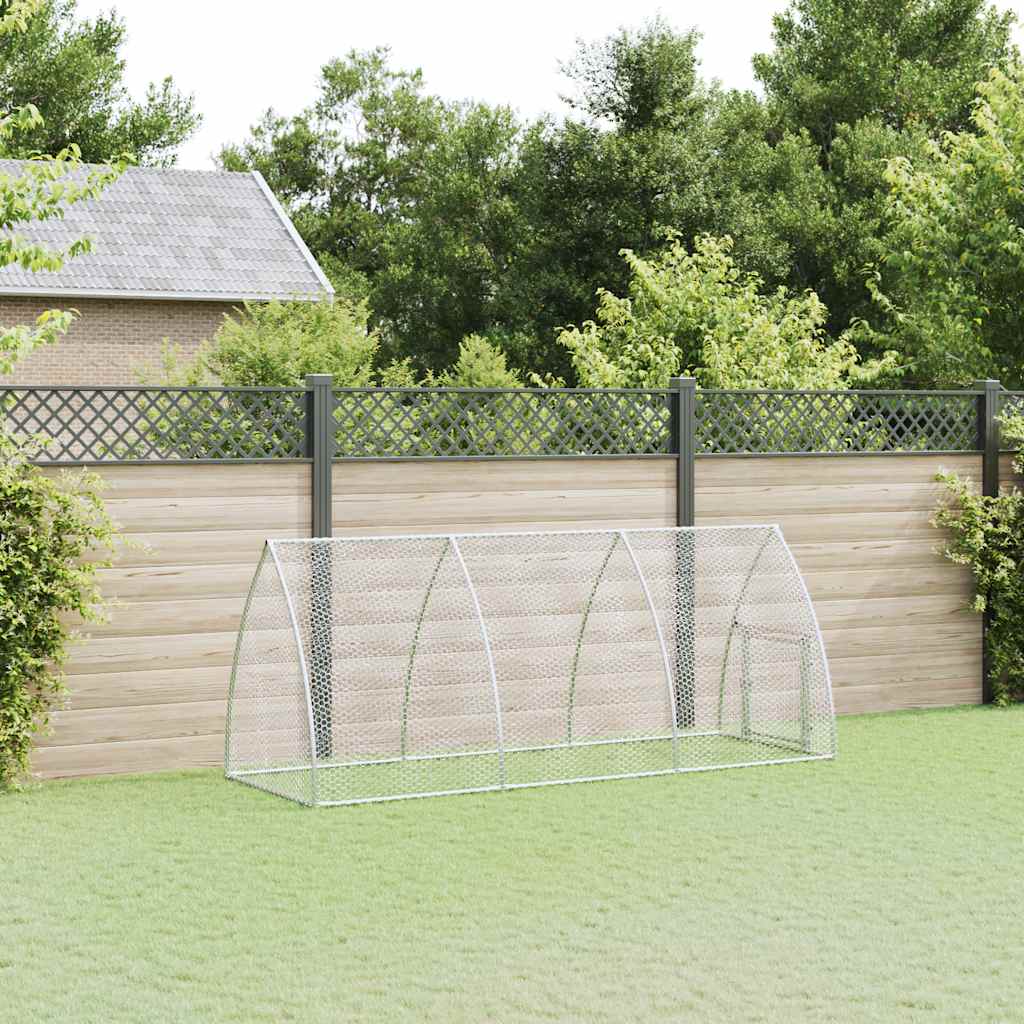 hønsehus 300x105x120 cm galvaniseret stål sølvfarvet