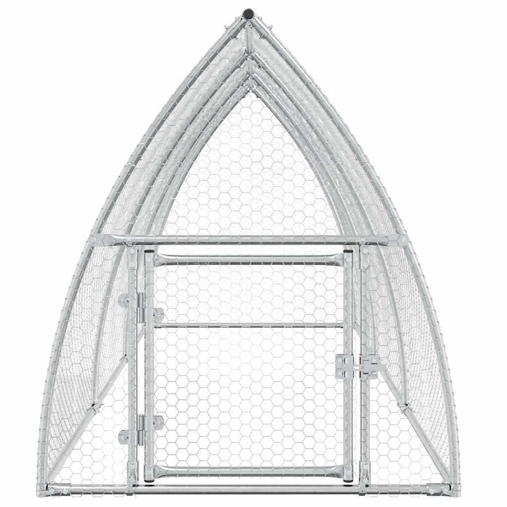hønsehus 300x105x120 cm galvaniseret stål sølvfarvet