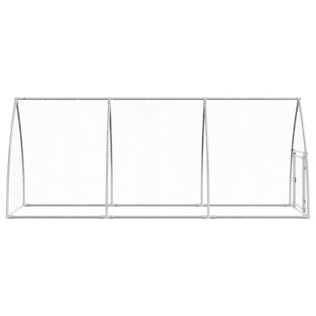 hønsehus 300x105x120 cm galvaniseret stål sølvfarvet