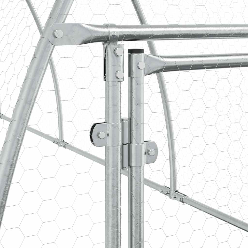 hønsehus 300x105x120 cm galvaniseret stål sølvfarvet