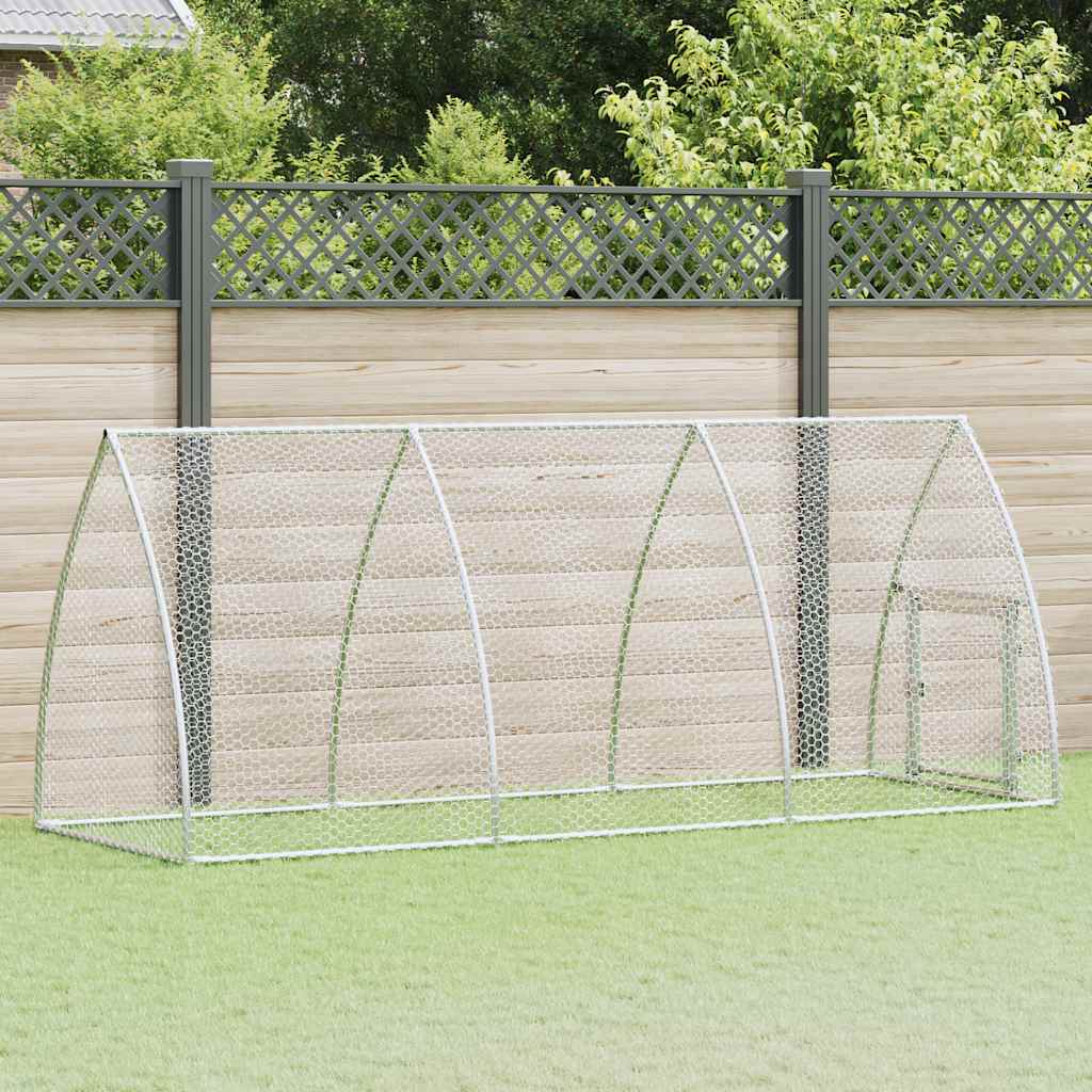 hønsehus 300x105x120 cm galvaniseret stål sølvfarvet