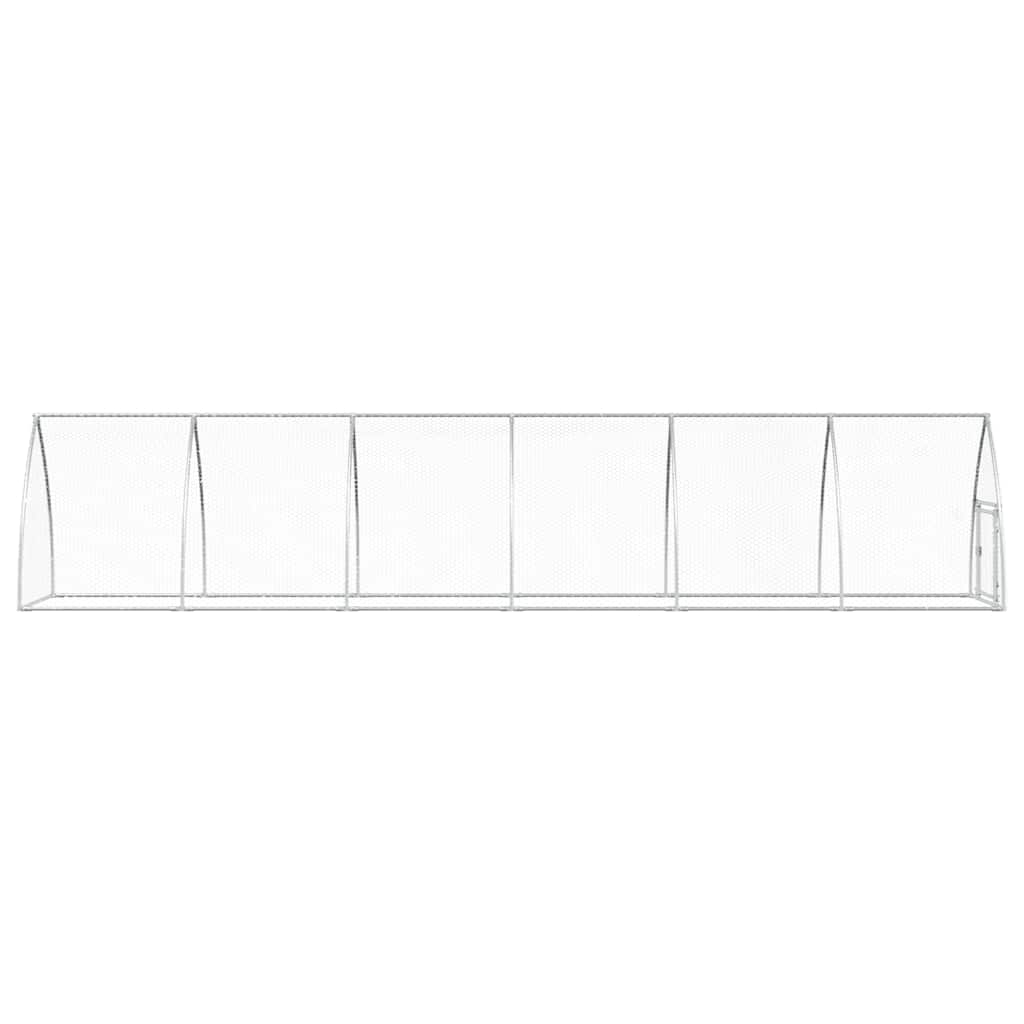 hønsehus 600x105x120 cm galvaniseret stål sølvfarvet