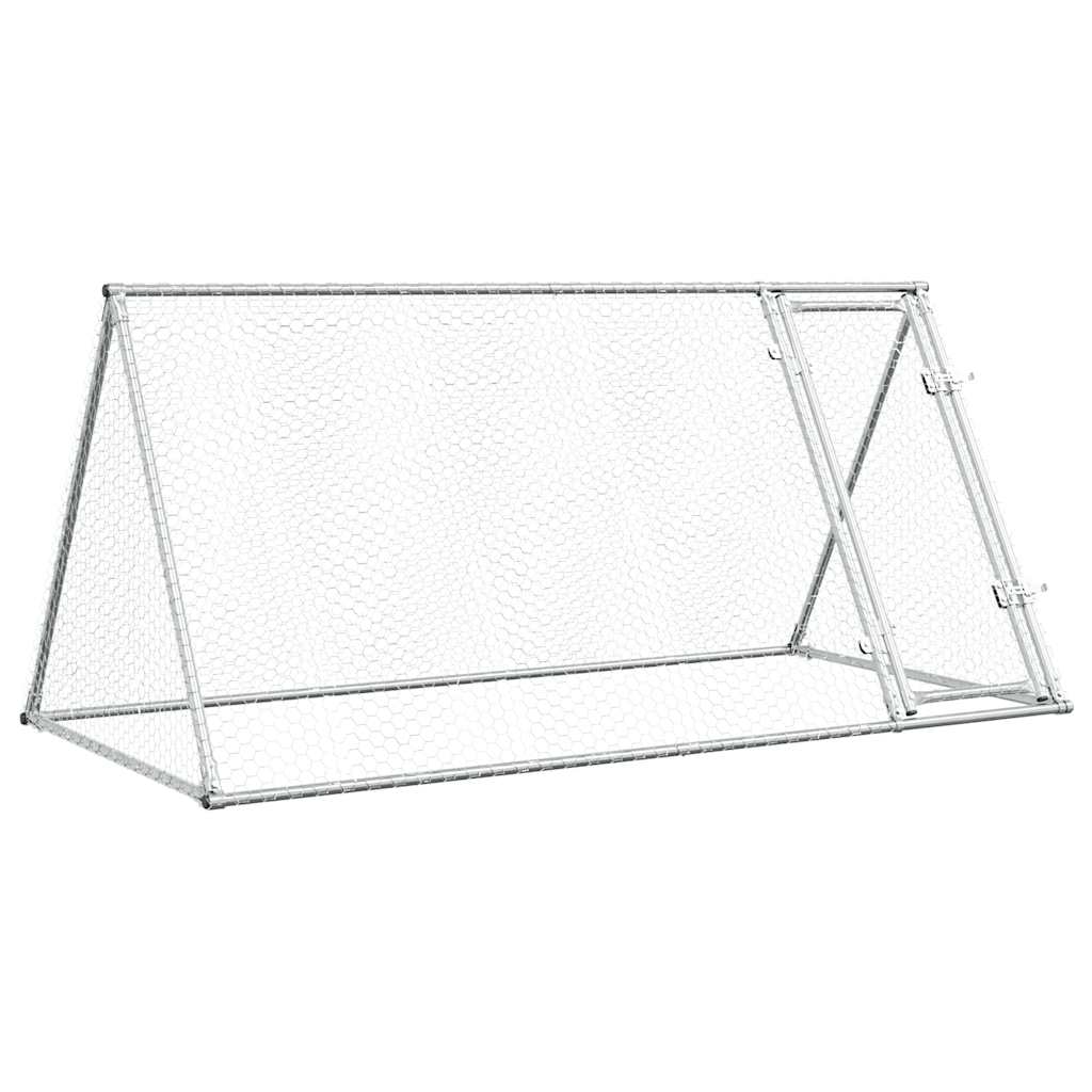 hønsehus 200x105x91 cm galvaniseret stål sølvfarvet