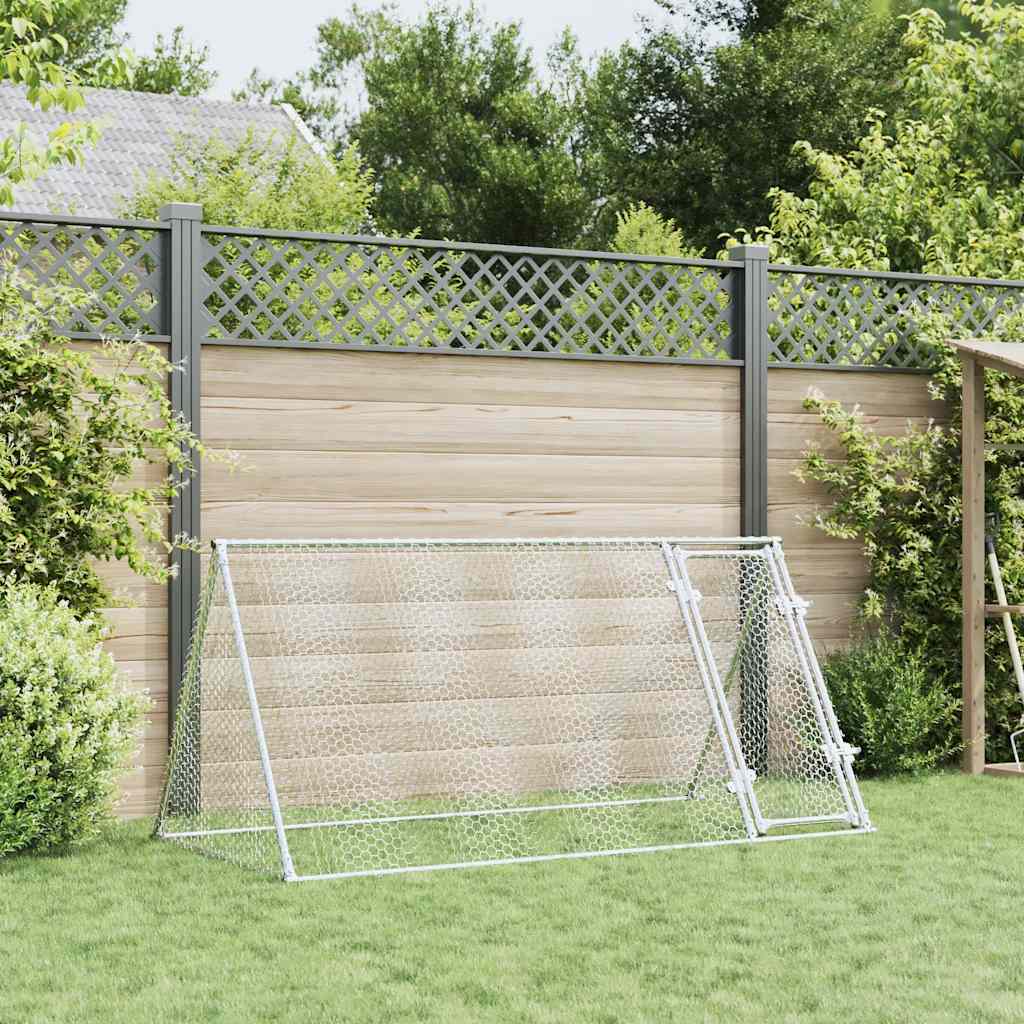 hønsehus 200x105x91 cm galvaniseret stål sølvfarvet
