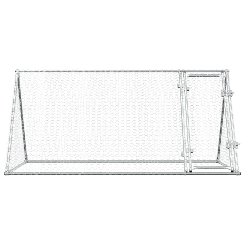 hønsehus 200x105x91 cm galvaniseret stål sølvfarvet