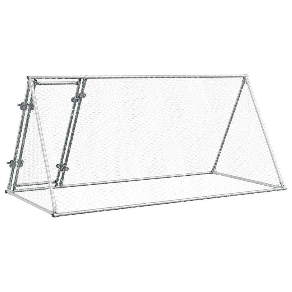 hønsehus 200x105x91 cm galvaniseret stål sølvfarvet