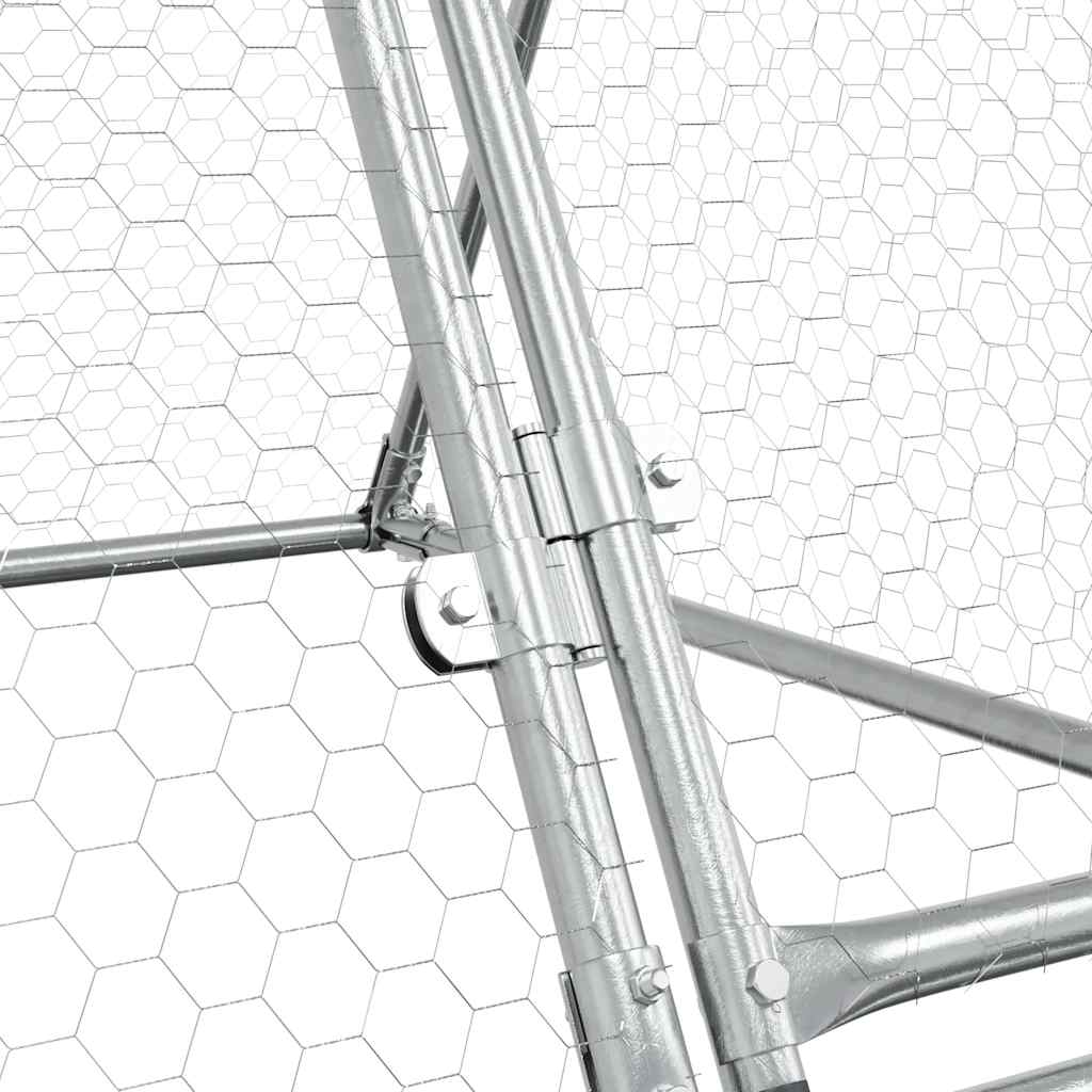hønsehus 200x105x91 cm galvaniseret stål sølvfarvet