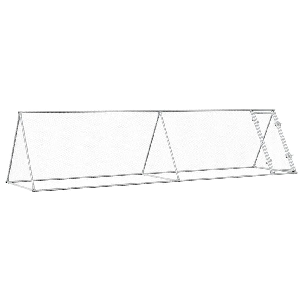 hønsehus 400x105x91 cm galvaniseret stål sølvfarvet