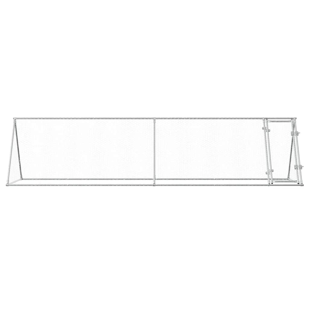 hønsehus 400x105x91 cm galvaniseret stål sølvfarvet