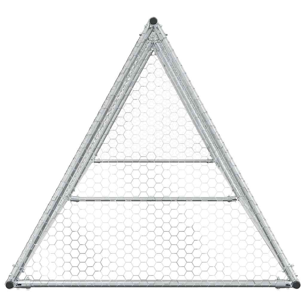 hønsehus 400x105x91 cm galvaniseret stål sølvfarvet