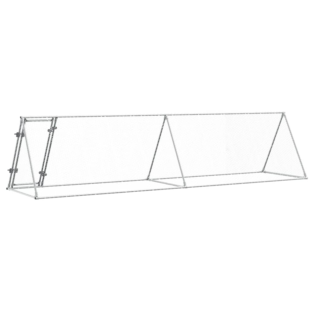 hønsehus 400x105x91 cm galvaniseret stål sølvfarvet