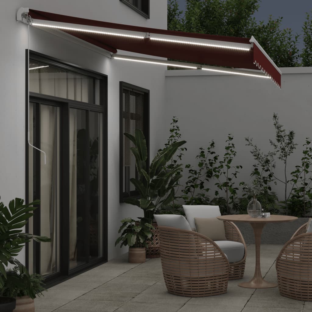Udtrækkelig markise Bordeaux 350 x 250 cm Stof og aluminium