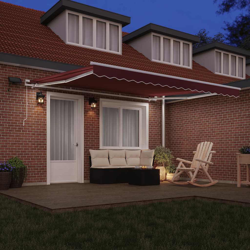 Udtrækkelig markise Bordeaux 400 × 300 cm Stof og aluminium
