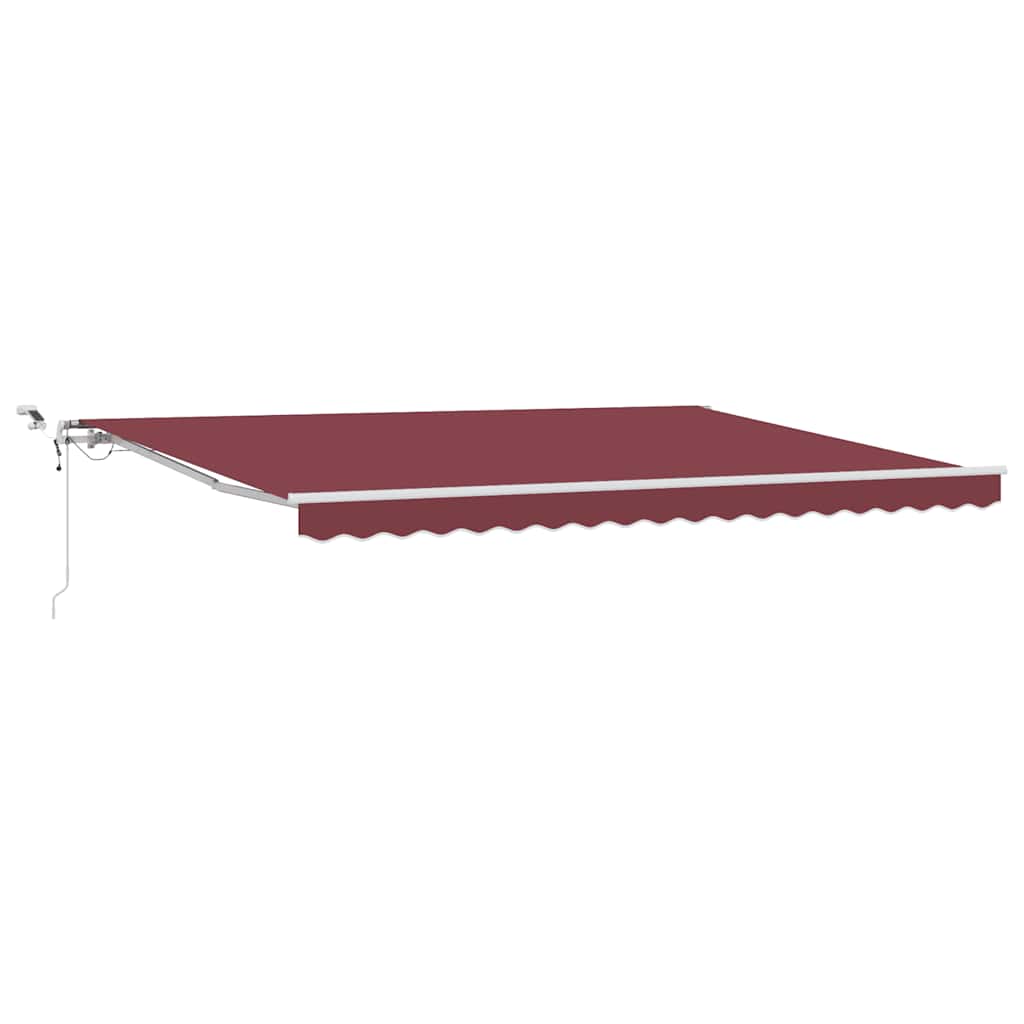 markise med LED-lys 450x300 cm automatisk betjening bordeaux