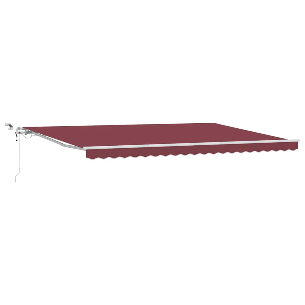 markise med LED-lys 500x300 cm automatisk betjening bordeaux