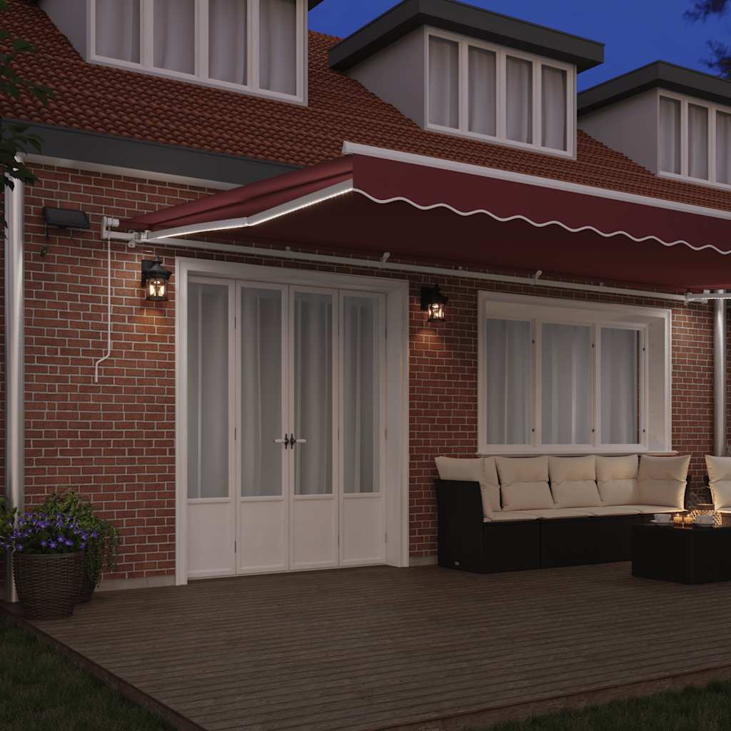 Udtrækkelig markise Bordeaux 600 × 300 cm Stof og aluminium