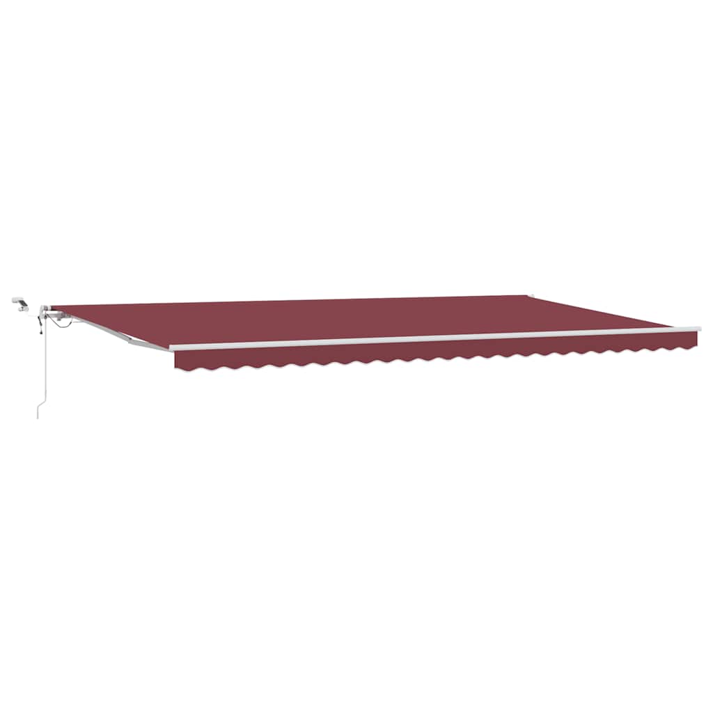markise med LED-lys 600x300 cm automatisk betjening bordeaux