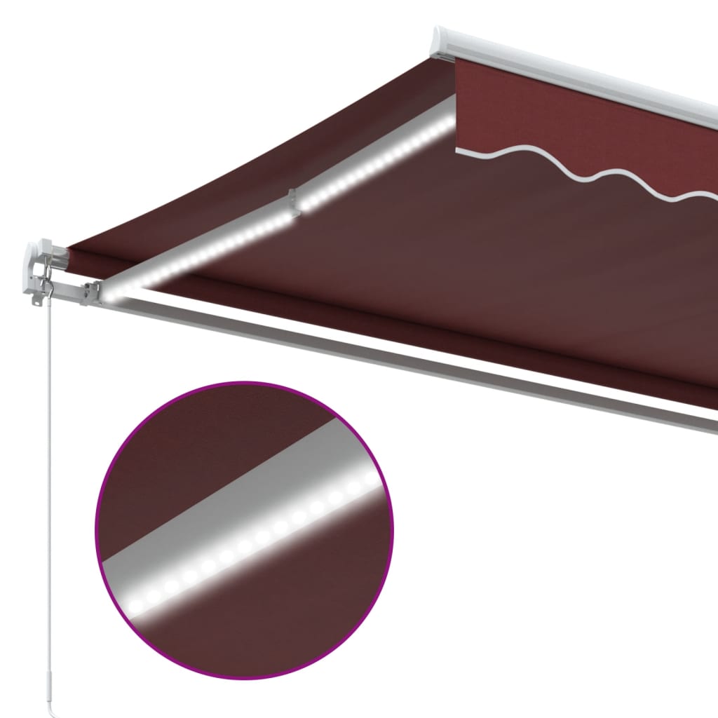 Udtrækkelig markise Bordeaux 400 × 350 cm Stof og aluminium