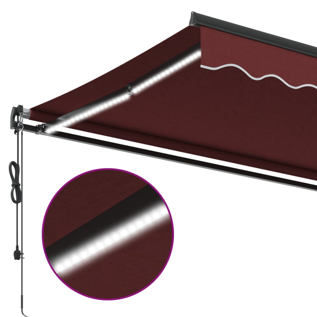 Udtrækkelig markise Bordeaux 400 × 350 cm Polyester