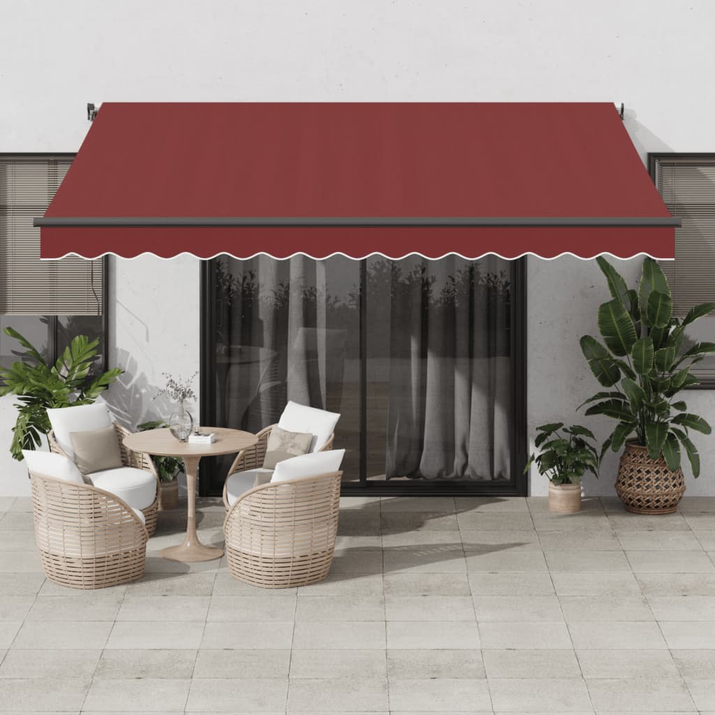 Udtrækkelig markise Bordeaux 400 × 350 cm Polyester