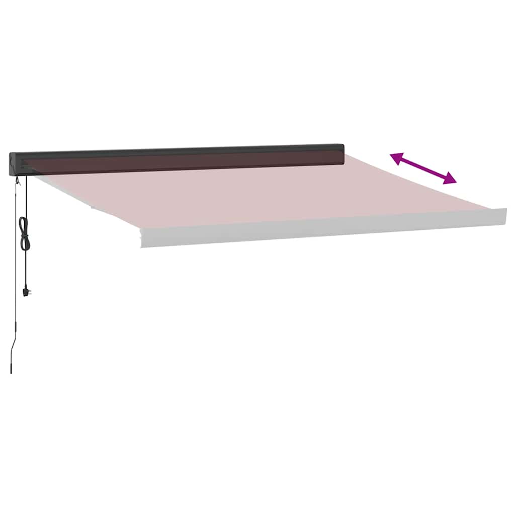 Udtrækkelig markise Burgunder med antracitramme 350 x 250 cm