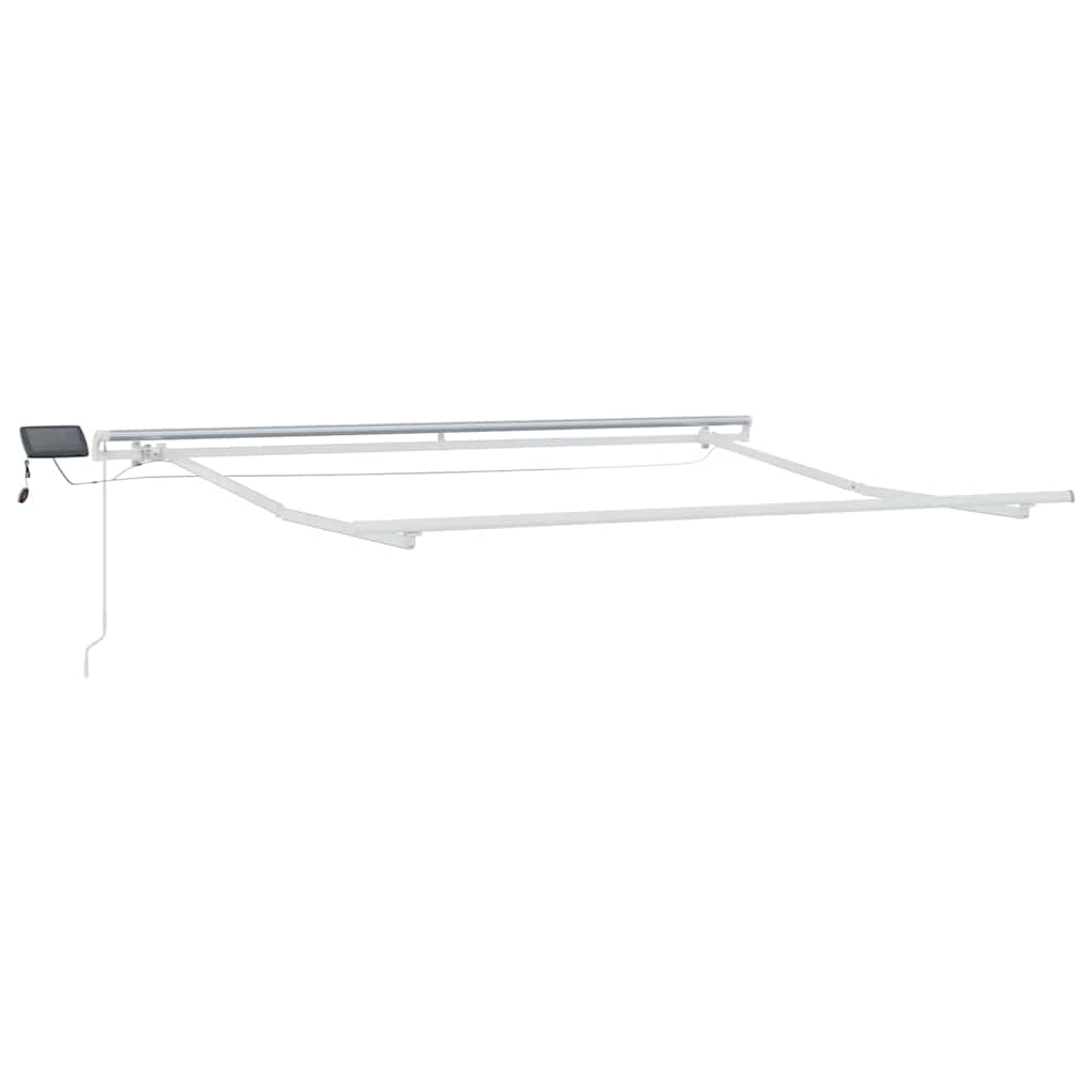 markise med LED-lys 300x250 cm manuel betjening brun
