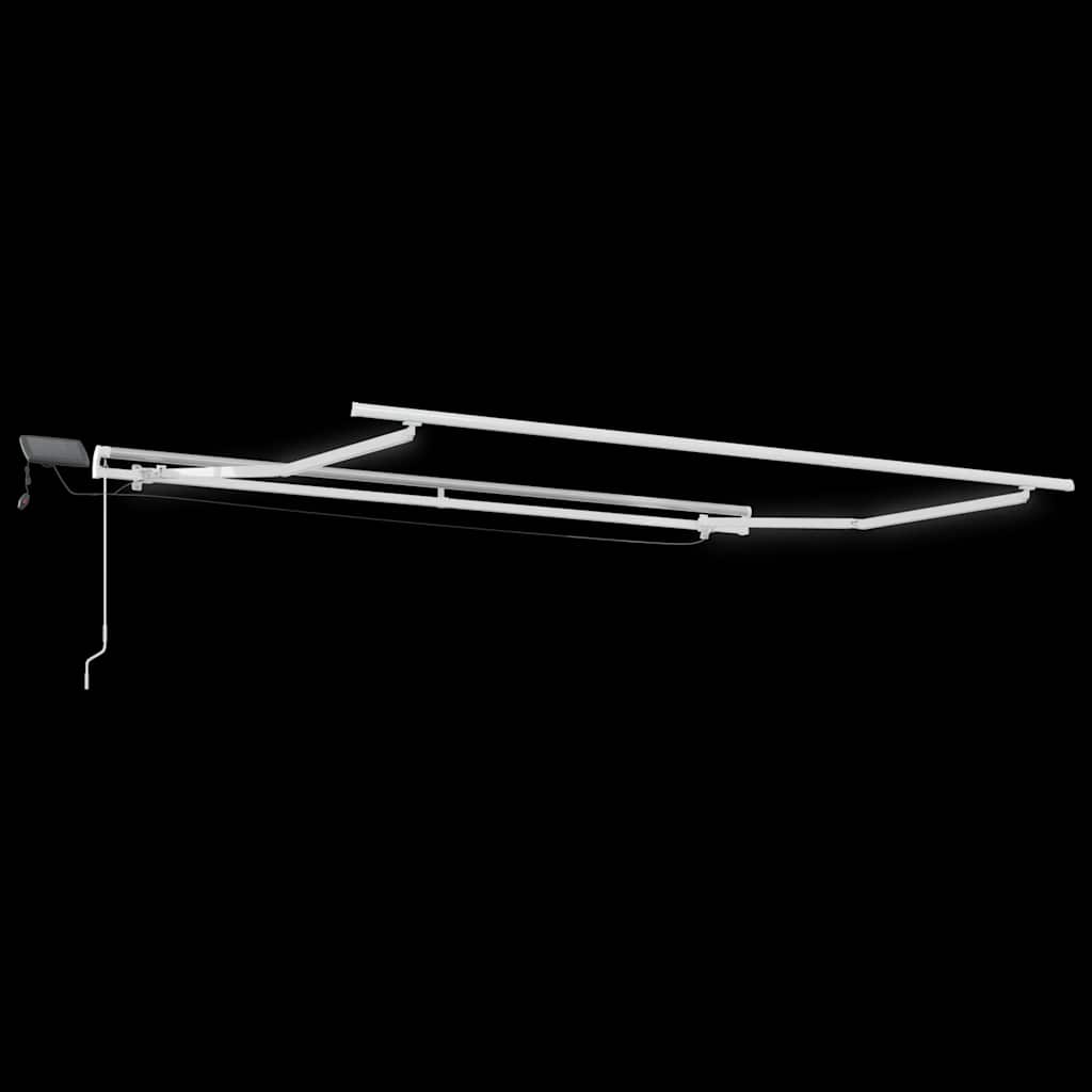 markise med LED-lys 300x250 cm manuel betjening brun