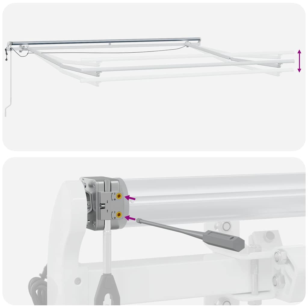 markise med LED-lys 300x250 cm automatisk betjening brun