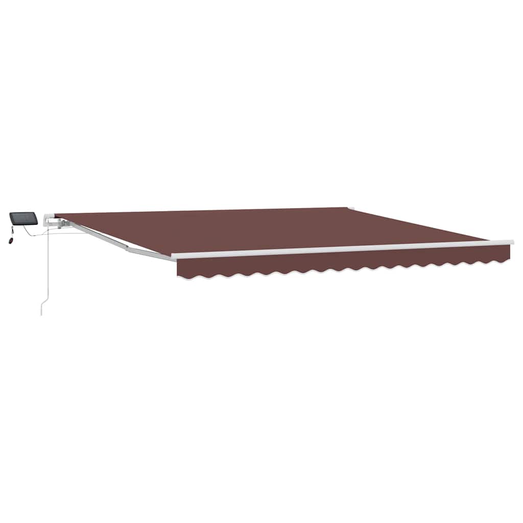 Udtrækkelig markise Brun 400 × 300 cm Stof og aluminium