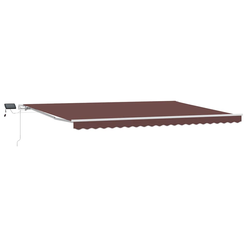 Udtrækkelig markise Brun 500 × 300 cm Stof og aluminium
