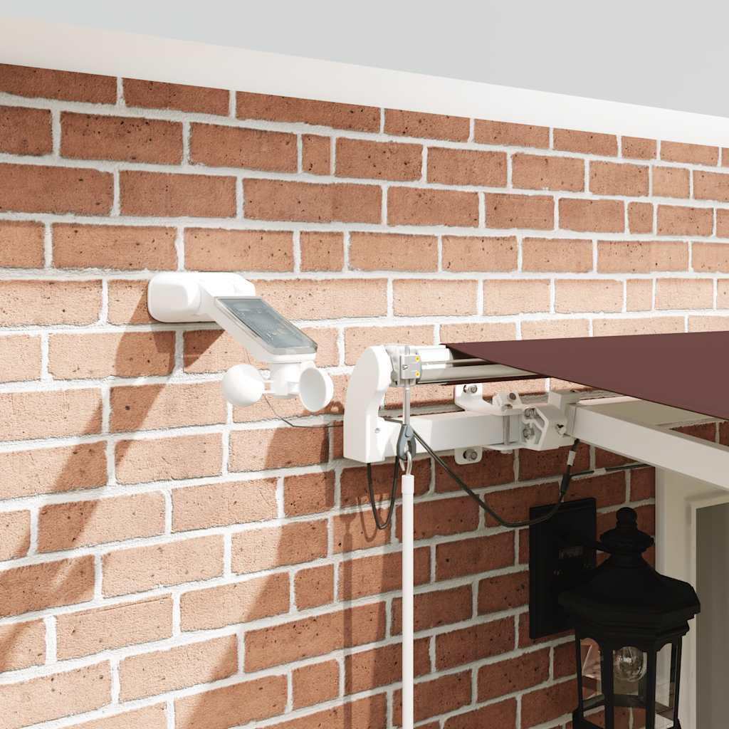 markise med LED-lys 500x300 cm automatisk betjening brun