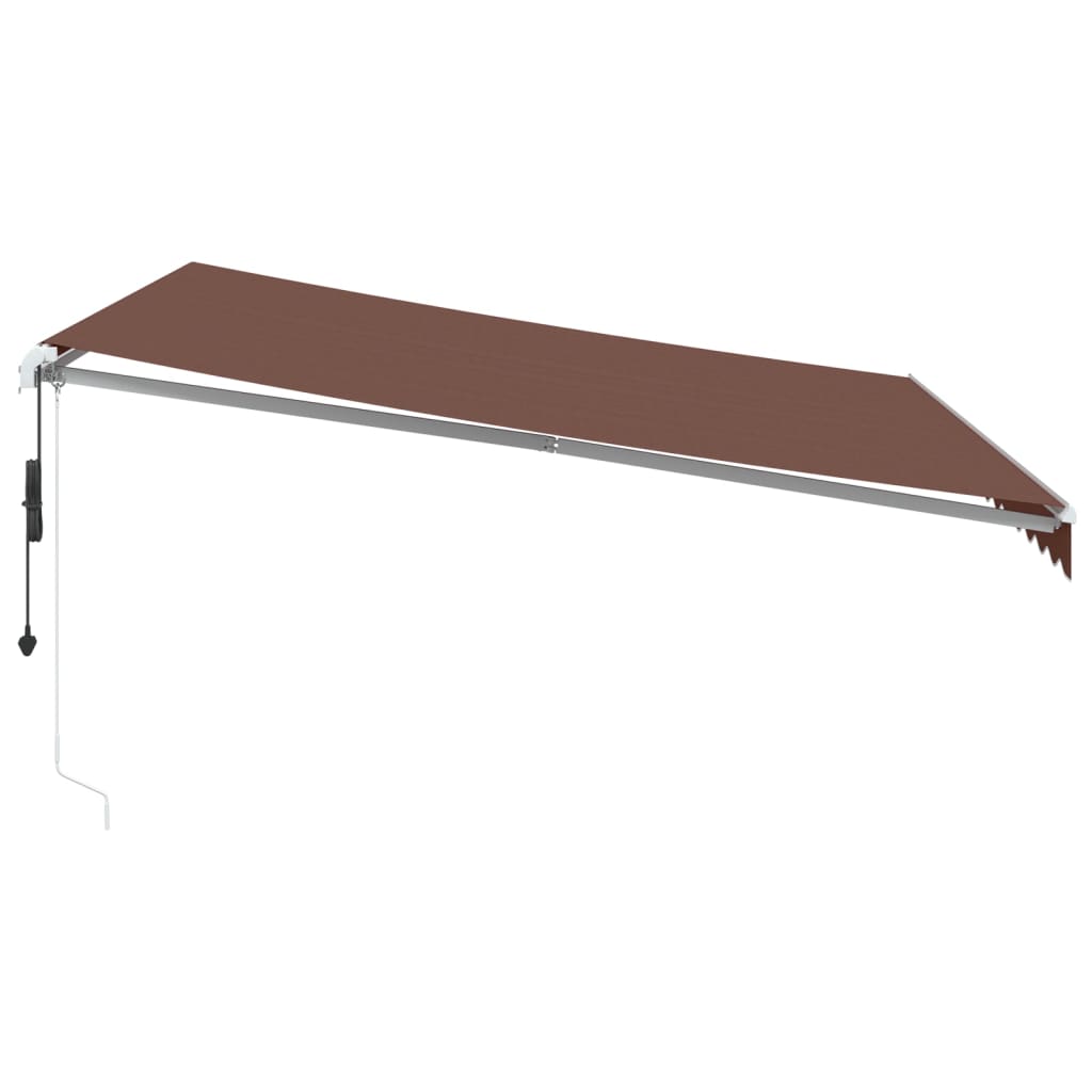 markise med LED-lys 400x350 automatisk betjening brun
