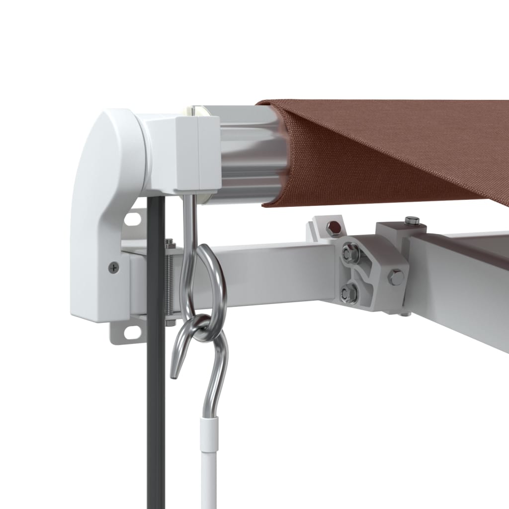 markise med LED-lys 400x350 automatisk betjening brun