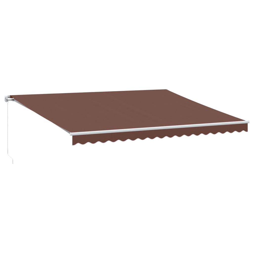 markise med LED-lys 450x350 cm manuel betjening brun