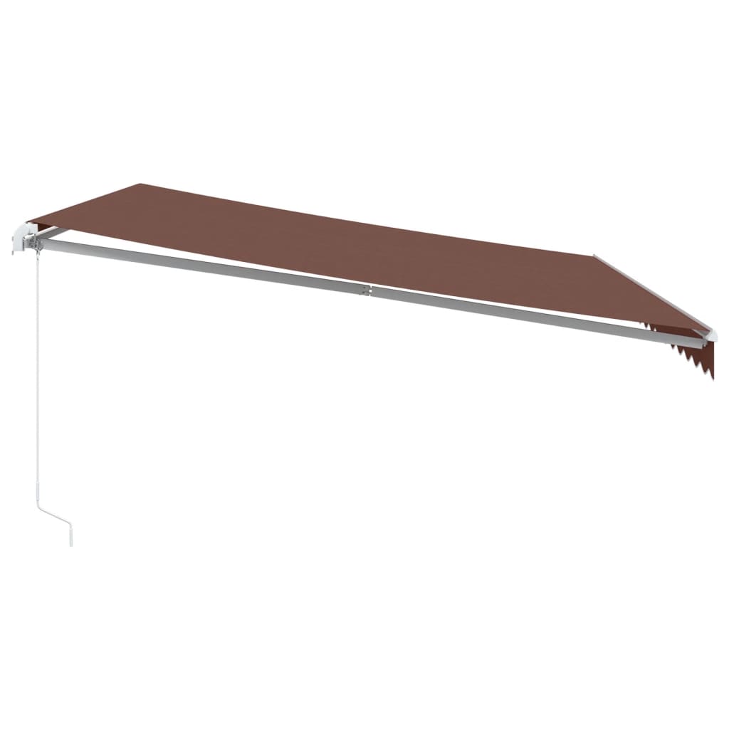 markise med LED-lys 450x350 cm manuel betjening brun