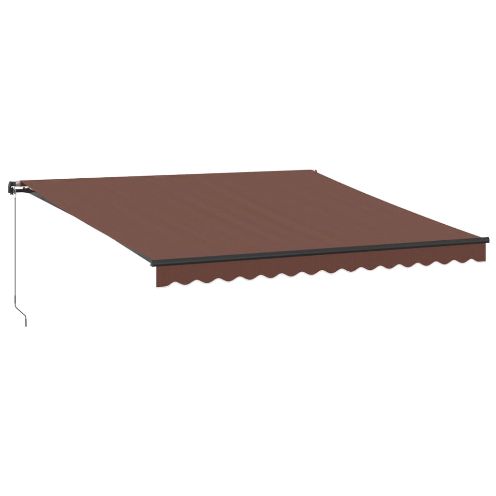 markise med LED-lys 400x350 cm manuel betjening brun